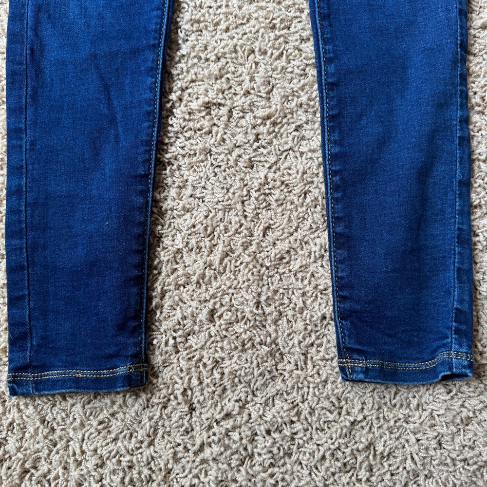 SO Blue Denim Stretch Skinny Jegging Jeans Faux Button Snap Closure Girls 12 - Picture 5 of 13